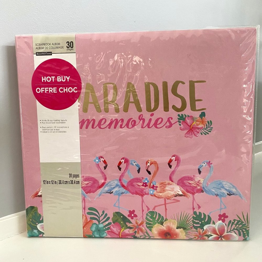 Pink Flamingo Scrapbook-Photo Album Vacation Memories-Flamingos